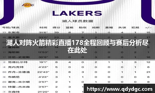 湖人对阵火箭精彩直播178全程回顾与赛后分析尽在此处